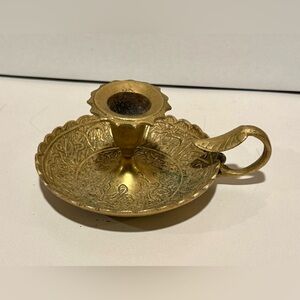 Islamic Antique Solid Brass Candle Holder Damascus Arabic Ornate